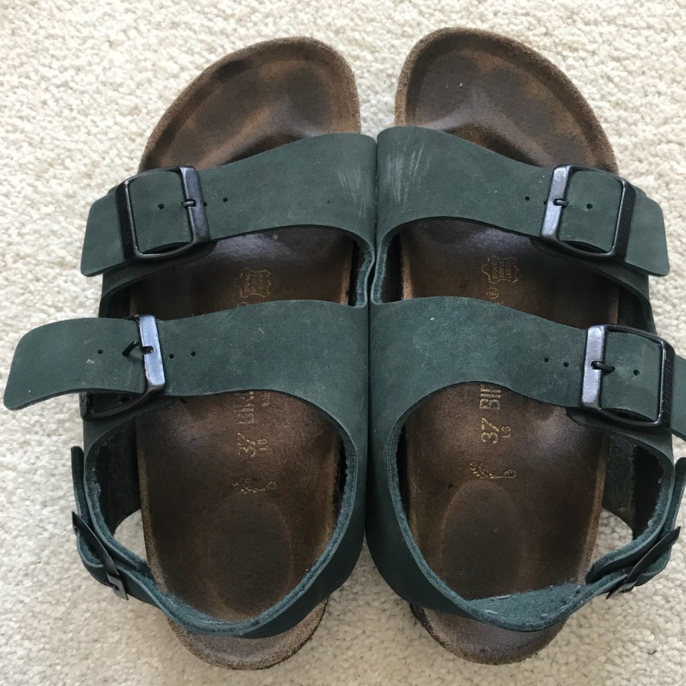 Green Birkenstock sandals lightly used!